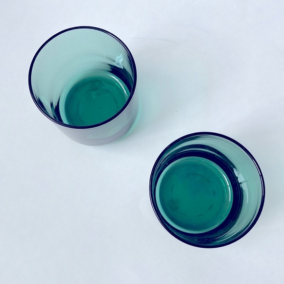 Pair of Vintage Libbey Old Fashioned Green Glasses - Picture 3 of 4